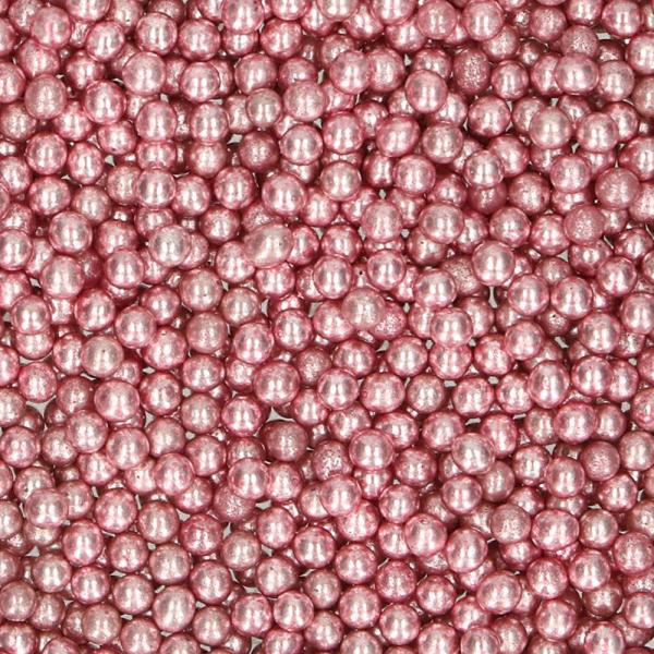 Sukkerperler Metallic Rosa