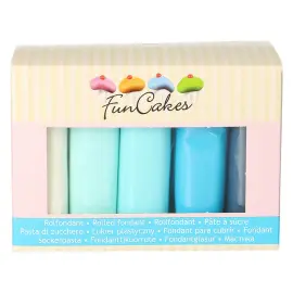 Sukkerpasta Bl&aring; Farger 5-pakning