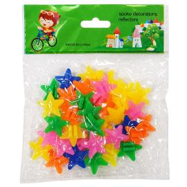 Sykkelperler Stjerner Eikedekor 2 cm 36-pakning