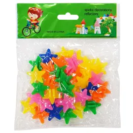 Sykkelperler Stjerner Eikedekor 2 cm 36-pakning