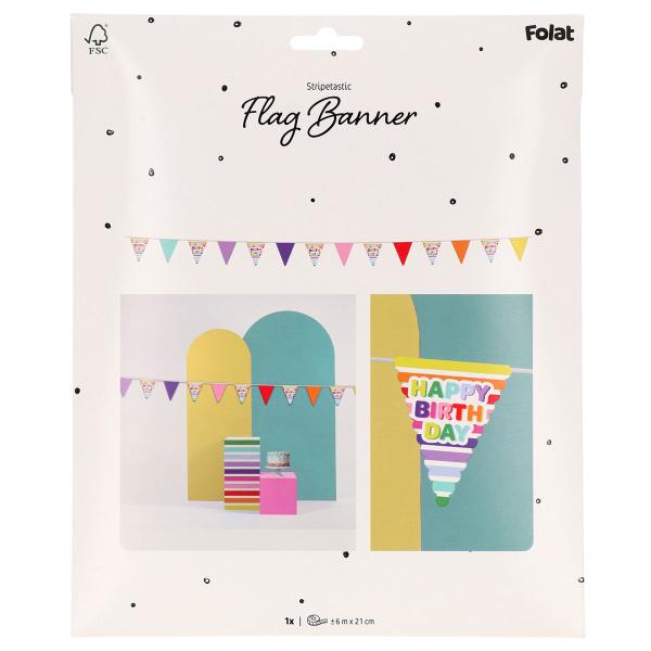 Vimpelgirlander Happy Birthday Stripetastic 6 m