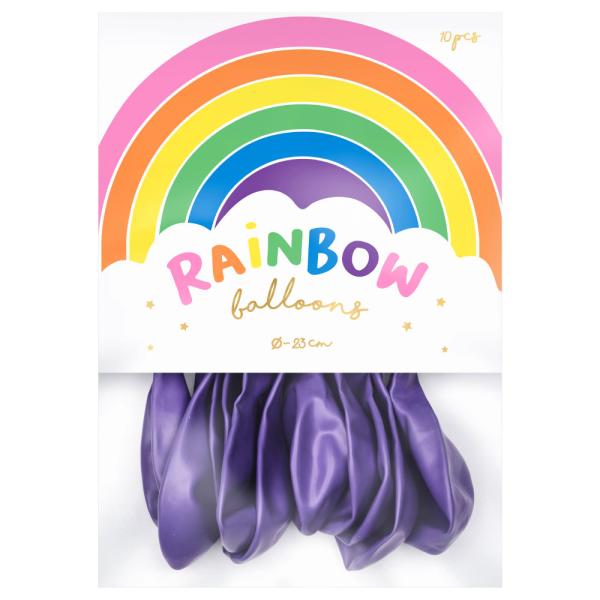 Rainbow Små Latexballonger Metallic Fiolett