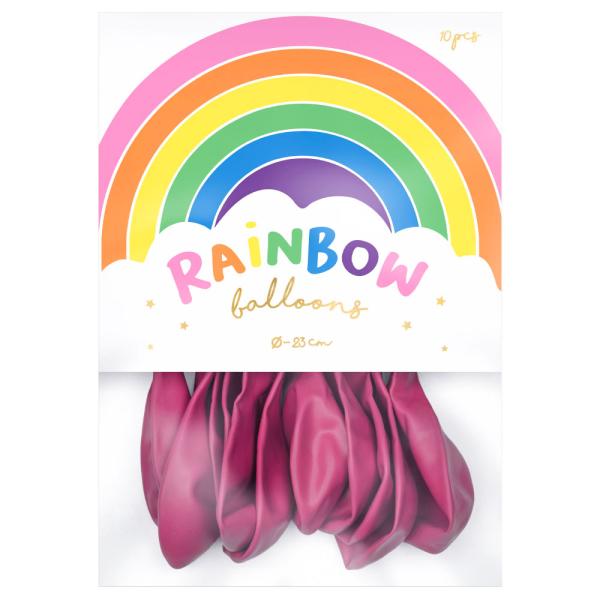 Rainbow Små Latexballonger Pastell Fuksia