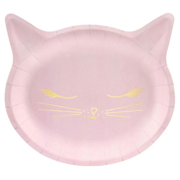 Katt Papptallerkener Rosa