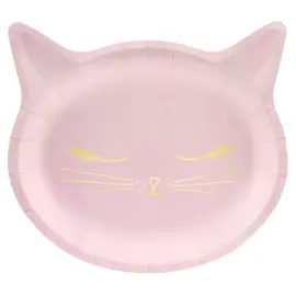 Katt Papptallerkener Rosa