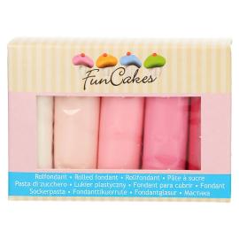 Sukkerpasta Rosa Farger 5-pakning