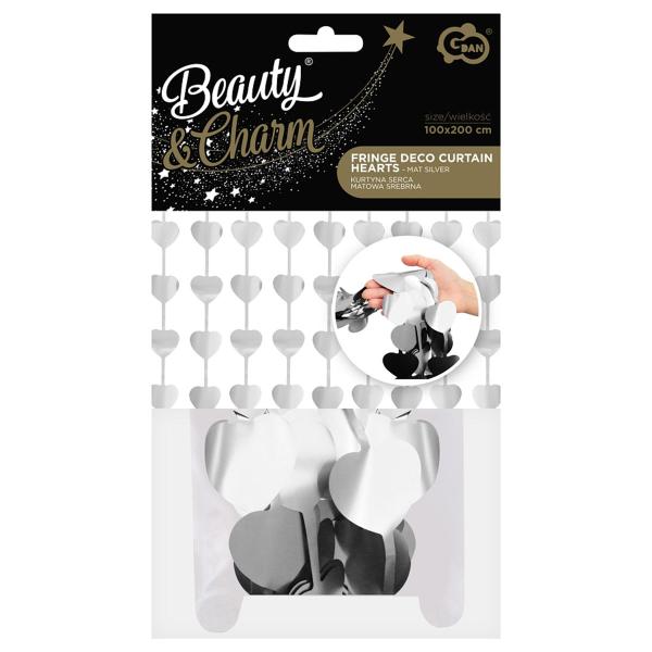 Dørforheng Hjerter Matt Sølv