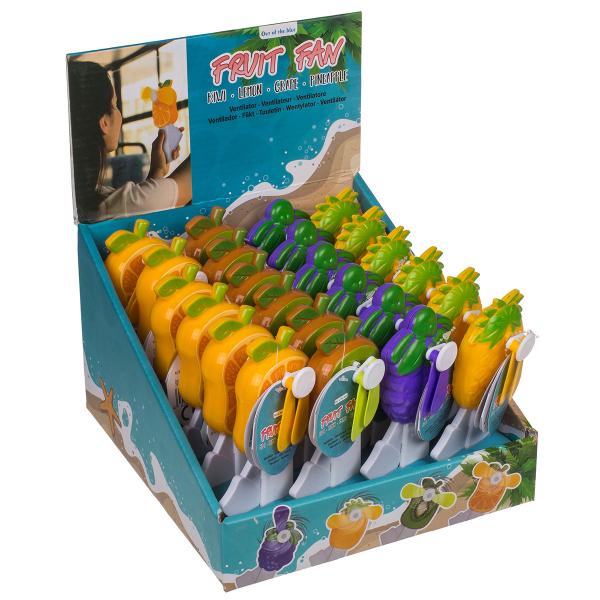 Hånddrevet Vifte med Fruktmotiv 13,5 cm