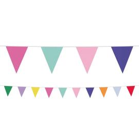 Vimpelgirlander i Stoff Flerfarget 6 m