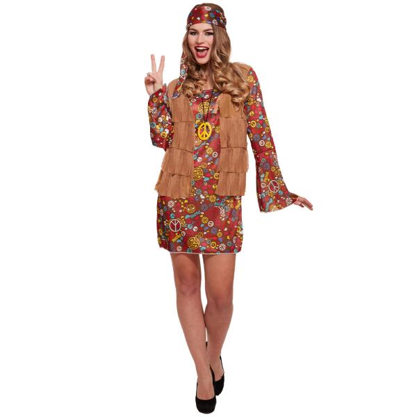 Groovy Hippie Kvinne Kostyme
