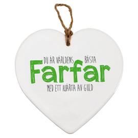 Keramikkhjerte Världens Bästa Farfar