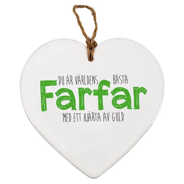 Keramikkhjerte Världens Bästa Farfar