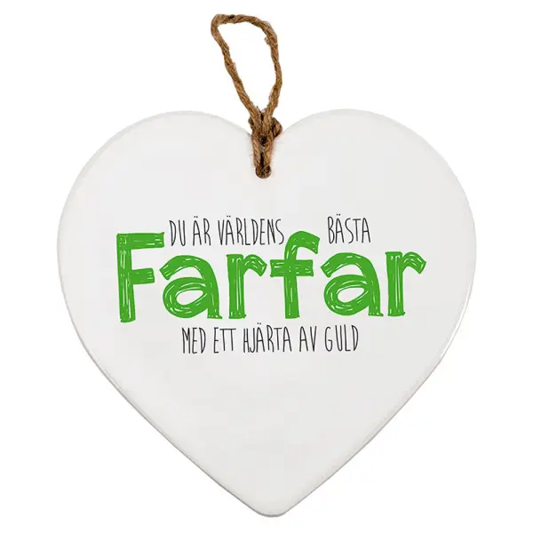 Keramikkhjerte Världens Bästa Farfar