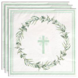 Servietter med Kors og Bladkrans 16-pakning