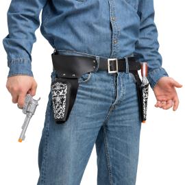 Cowboyrevolver med Belte og Hylster Svart