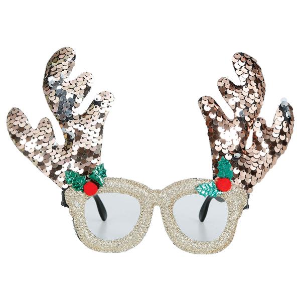 Glitrende Briller med Reinsdyrhorn