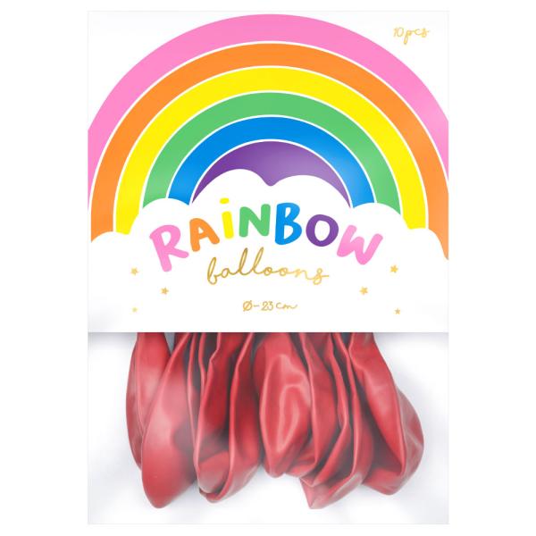 Rainbow Små Latexballonger Pastell Røde