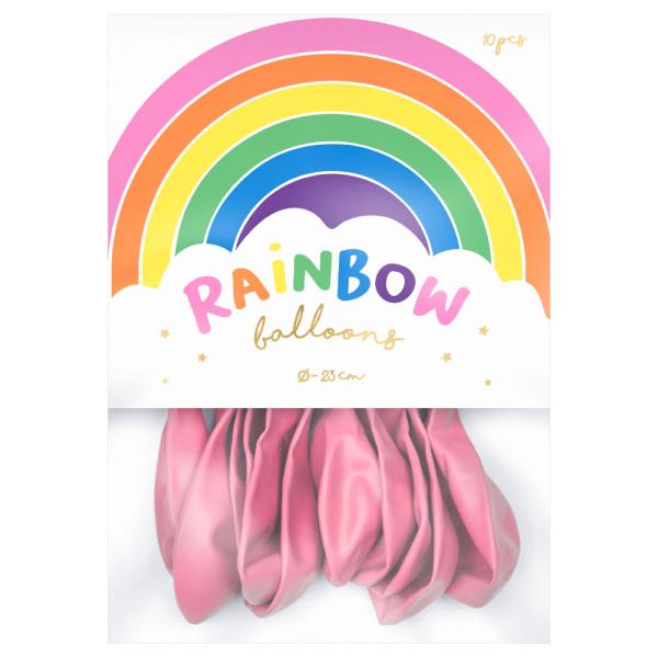 Rainbow Små Latexballonger Pastell Rosa