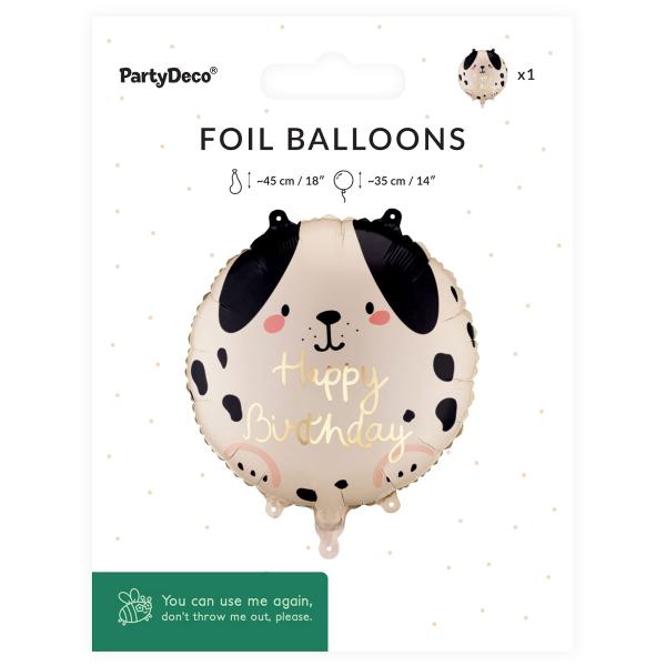 Folieballong Happy Birthday Hund 35 cm