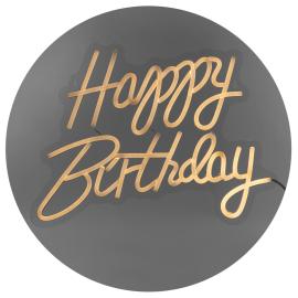 LED Neonskilt Happy Birthday Hvit 40 x 29,5 cm