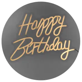 LED Neonskilt Happy Birthday Hvit 40 x 29,5 cm