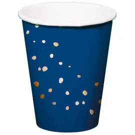 Pappkopper med Prikker Bl&aring; 8-pakning