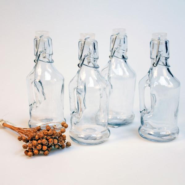 Glassflaske med Håndtak og Patentkork 6,5 x 17 cm