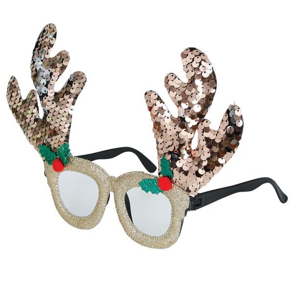 Glitrende Briller med Reinsdyrhorn