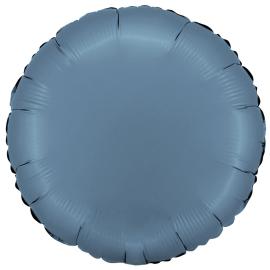 Rund Folieballong Satin Blue Jeans