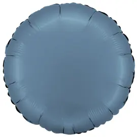 Rund Folieballong Satin Blue Jeans