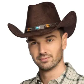 Brun Cowboyhatt med Perler