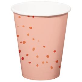 Pappkopper med Prikker Lyserosa 8-pakning