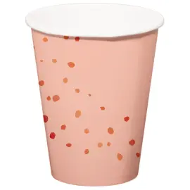 Pappkopper med Prikker Lyserosa 8-pakning