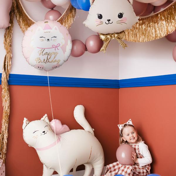 Folieballong Happy Birthday Katt 35 cm