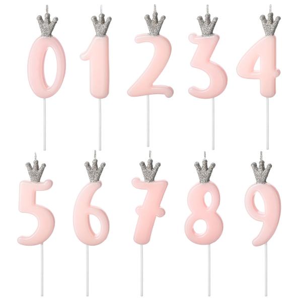 Kakelys Tall med Krone Rosa