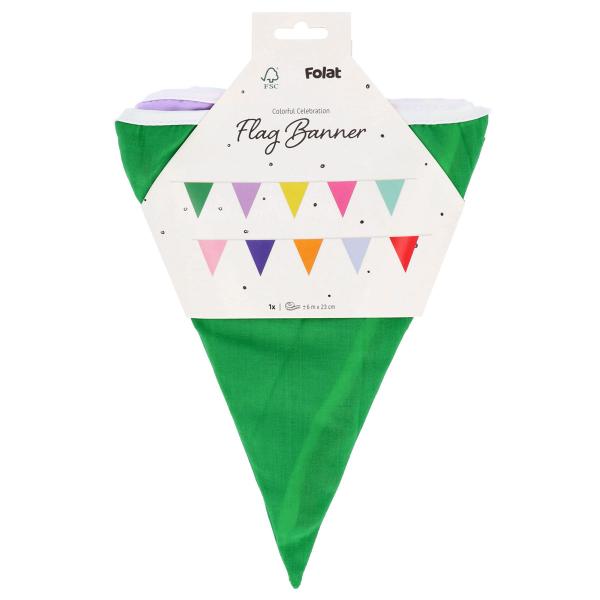 Vimpelgirlander i Stoff Flerfarget 6 m