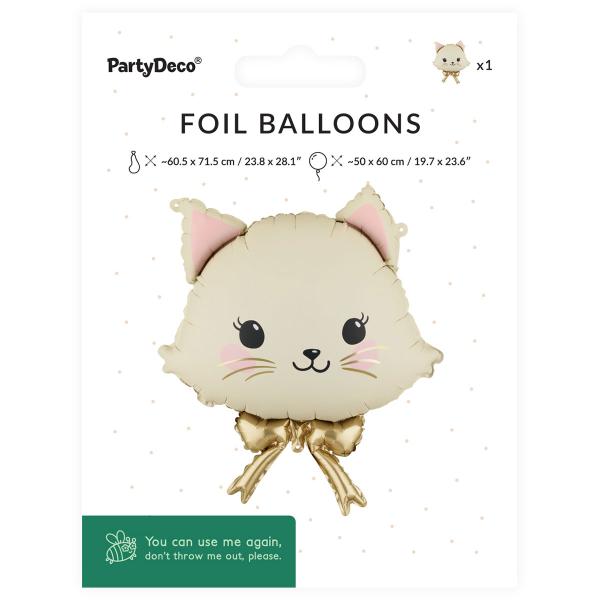 Folieballong Katt med Sløyfe 50 x 60 cm