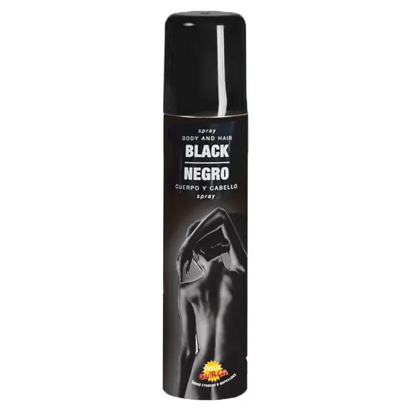 Hårfarge og Kroppsmaling Spray Svart