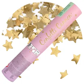 Konfettikanon Stjerner Gull 20 cm