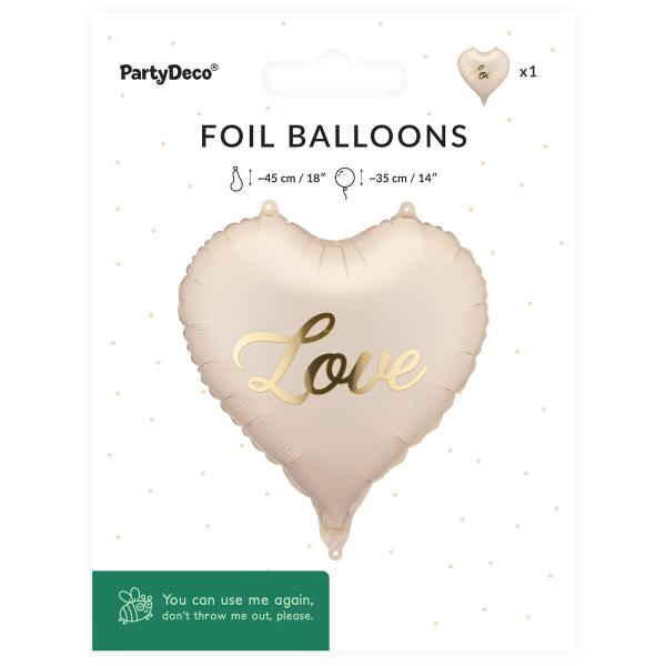 Folieballong Hjerte Love 35 cm