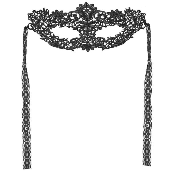 Svart Blonder Øyemaske 22 cm