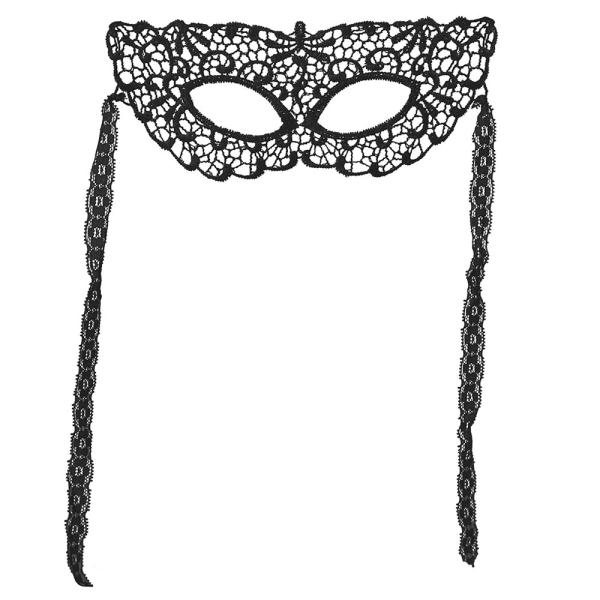 Svart Blonder Øyemaske 23 cm
