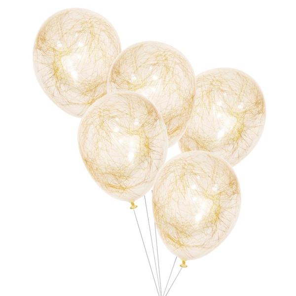 Konfettiballonger med Gull Strå