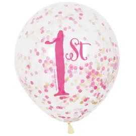 Konfettiballonger 1st Rosa