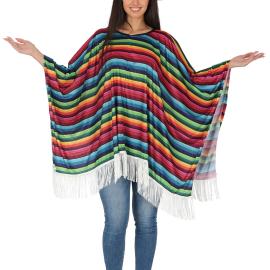 Poncho Meksikansk Flerfarget