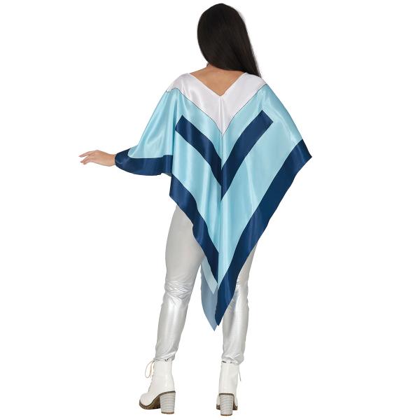Poncho Disco Blå/Hvit