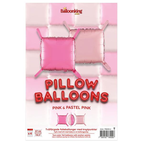 Puteballonger Rosa/Pastellrosa 4-pakning