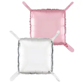 Puteballonger S&oslash;lv/Pastellrosa 4-pakning