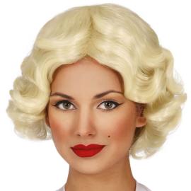 Kort Bølget Parykk Blond