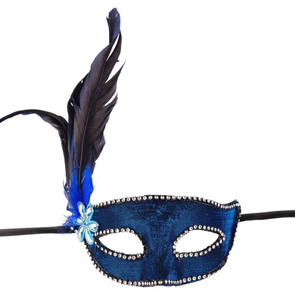 Venetiansk Maske Glitter Blå
